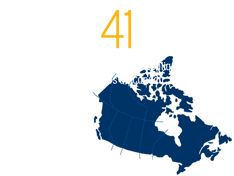 Graphique - 41 décisions de politique publique influencées au Canada