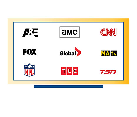 sponsors: A&E, AMC, CNN, FOX, Global, MA\TV, NFL, TLC, TSN