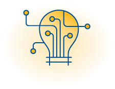 Bulb with lines (idea) icon