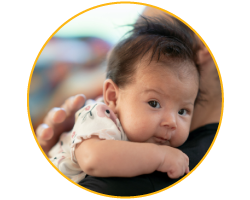 Baby with parent