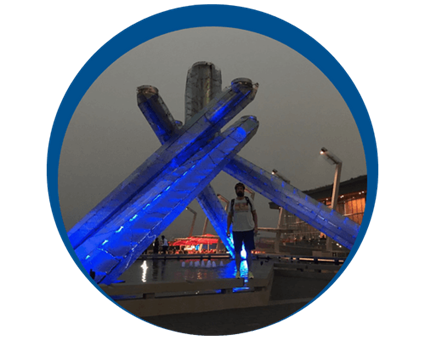 Vancouver Olympic Torch avec les lumières bleues