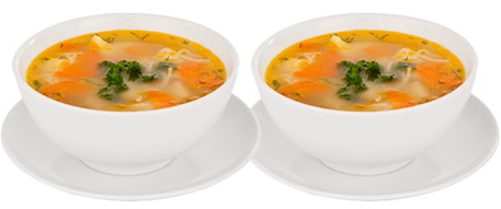 two bowls of soups
