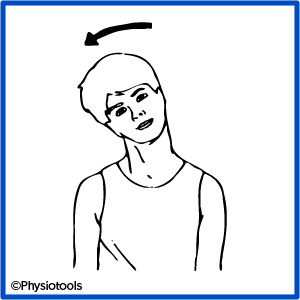 drawing of a person doing Neck side bending stretch