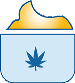 Icone d'un contenant de crème avec une feuille de cannabis dessus