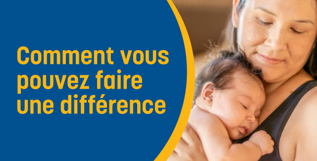 Mother with baby with the text How you can get involved