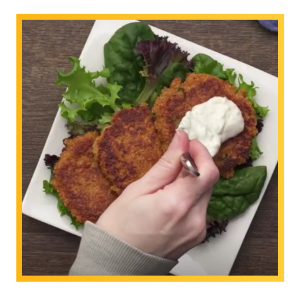 Serve with greens and tzatziki sauce