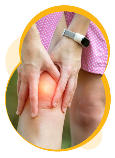 Woman with osteoarthritis knee pain