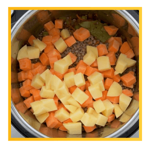 Step 2
Add carrots, celery, paprika, cayenne pepper, turmeric, salt, pepper and bay leaves. Sauté until softened, about 5 minutes.  